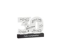 XL Libro de visitas para 30 cumpleaños español de madera Happy Birthday para escribir creativo DIY idea de regalo (30 España)