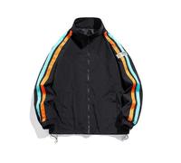 (XL,orange)Reflective Jacket for Men and Women Bicycle Motorcycle Youth Unhooded Long Sleeve Windbreaker Jacket Baseball Uniform Colorblock
