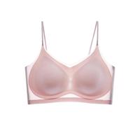 (XL,Pink)Summer Seamless Ultra Thin Plus Size Ice Silk Comfort Bra Lightweight Sports Bra