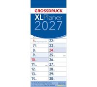 XL Planer Großdruck 2027: Praktischer Streifenkalender mit Spiralbindung und extra großen Zahlen. Format: 19 x 46 cm