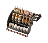 XL Superb Organizador de Tres Niveles para armarios Superiores. Estante abatible para armarios Superiores de Cocina, con Montaje en Pared para Ahorrar Espacio, Ideal para armarios Superiores Altos.