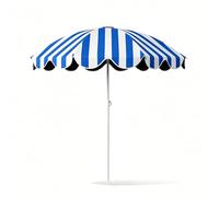 XL Superb Sombrilla de Playa a Rayas con protección UV UPF 50+, sombrilla Plegable y portátil con Revestimiento Negro para la Playa, la Piscina, el jardín y Uso al Aire Libre Blue
