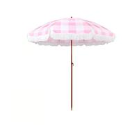 XL Superb Sombrilla de Playa con Flecos y función de inclinación, protección UV UPF 50+, sombrilla Impermeable con diseño de borlas para la Playa, la Piscina y la decoración de Exteriores Pink