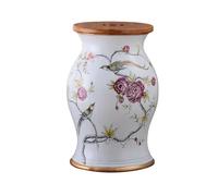 XL Superb Taburete Decorativo de cerámica para jardín, Taburete Tambor esmaltado y Pintado a Mano, exquisitamente elaborado, para salón, Dormitorio, balcón, Patio S 28.5x28.5x48cm