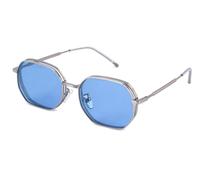 XLAB Unisex Capri Gafas de sol Metal Plata Plata Geométrico Polarizado Espejo