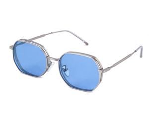 XLAB Unisex Capri Gafas de sol Metal Plata Plata Geométrico Polarizado Espejo