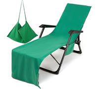 Xlabor Funda protectora de microfibra de secado rápido, toalla de playa para silla de jardín, tumbona de playa, color verde
