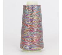 XLANDALYUEFA Hilo de Coser Dorado y Plateado for Bordar, Rollo 2000 Metros, 100% acrílico, Ideal for Tejer Manualidades(Shallow Three Color)