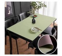 XLANDALYUEFA Mantel Rectangular de Cuero sintético Lavable, Protector de Mesa Resistente al Aceite, Resistente al Calor, de Vinilo, Reversible, for Mesa de Centro.(Green+Purple,90x160 cm)