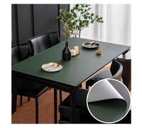 XLANDALYUEFA Mantel Rectangular de Cuero sintético Lavable, Protector de Mesa Resistente al Aceite, Resistente al Calor, de Vinilo, Reversible, for Mesa de Centro.(Green+Gray,60x60 cm)