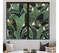 XLANDALYUEFA Película de privacidad Verde Hoja Tropical for Ventanas de Vidrio Película Opaca for Ventanas Película for Ventanas de Vidrio teñido