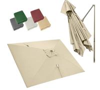 XLANDALYUEFA Sombrilla voladiza de 3 x 4 m con 8 Varillas, Rectangular, for Patio, de Repuesto, con Tela Anti-UV, Cubierta Superior for sombrilla de Exterior.(Khaki)