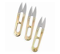 XLANDALYUEFA Tijeras para Manualidades, 2 uds Mini Tijeras de Acero for sedal Pescado en Forma U Pesca Atado Moscas Herramienta Aparejos Costura 15g 10,5 cm