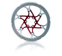 XLC Bremsscheibe Br-x59 CNC Reibring Material de Bicicleta, Unisex Adulto, Rojo/Plateado, Durchmesser 180 mm