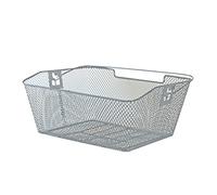 Xlc Hinterradkorb-2128212200, Mijnen Pieper Cesta Trasera Mijnenpieper Malla Estrecha Ganchos Incluidos 39x30x17 Cm Pvc Plata Unisex Adulto, 39 X 30 X 17 Cm