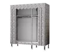 XLDZ Armario portátil de tubo de acero - con barra para colgar y cubierta de tela para dormitorio, sala de estar (blanco, 165 x 45 x 170 cm)
