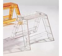 XLDZ Escalera plegable de acrílico portátil, taburetes para adultos, 1 escalón, silla pequeña, taburete transparente para interiores y exteriores, biblioteca, cocina (transparente)
