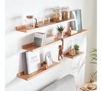 XLDZ Estantes flotantes de madera montados en la pared, kit de bricolaje, perfecto para el hogar, dormitorio, sala de estar, cocina, oficina, almacenamiento y exhibición de estudio (juego de 4 piezas)