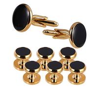 XLDZ Juego de 6 gemelos y tachuelas para hombre, accesorios de esmoquin de lujo para bodas, fiestas de negocios, talla única, Ágata