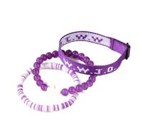XLDZR Juego de pulseras de fe WWJD ¿Qué haría Jesús?, pulseras cristianas inspiradoras con dije de cruz, cuentas con significado y recordatorio diario for mujeres y hombres.(Purple)