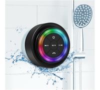 Xleader Altavoz Bluetooth para Ducha con Luz, Impermeable IPX7, Mini Altavoz Bluetooth Potente Pequeño con Ventosa y Microfono, para Baño, Sonido de Cristal y Bajo, Regalo Electrónico Ideal