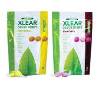Xlear Pastillas Sin Azúcar con Xilitol - Caramelos para Boca Seca, Sin Gluten y No OGM, Natural Black Cherry and Honey Lemon, 30 Count Each (Variety Pack)