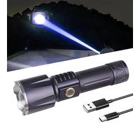 XLENTGEN Linternas LED Alta Potencia 90000 Lúmenes Linterna Recargable 1500 Metros Flashlight de Largo Alcance, IPX6 Impermeable, 5 Modos Linterna Táctica para Camping Caza Emergencia