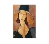 XLFNUN Póster de retrato de Jenny Hebtern con sombrero grande, pintura decorativa en lienzo, póster de pared e impresión artística moderna para decoración de dormitorio familiar, pósteres de 30 x 45