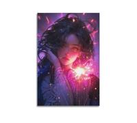 XLFNUN Póster decorativo de niña brillante, lienzo, póster de pared e imagen artística moderna para decoración de dormitorio familiar, 60 x 90 cm