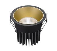 XLGBDDZ Foco LED empotrable de techo redondo de aluminio, 7 W, 10 W, 12 W, 15 W, 18 W, 20 W y 24 W, CA 85 V-265 V, for baño, cocina y sala de estar.(3000K,BLACK AND GOLD_7W)