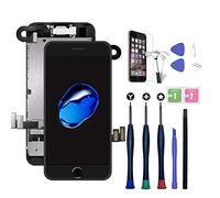 Xlhama Pantalla Táctil LCD Reemplazo para iPhone 7 Plus Negro 5.5" con Cámara Frontal, Sensor Flex, Altavoz Auricular y Herramientas de Reparación