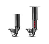 XLHWJCP 4Pcs Patas de Metal Ajustables para Muebles con Rueda y Freno, Pies de Soporte de Repuesto Resistentes, para Sofá, Cama, Silla, Sillón, Tocador y Mesa (18-23cm,Black)