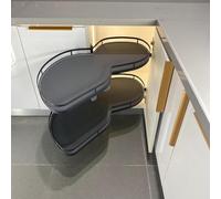 XLHWZS Organizador de esquina mágico for gabinete de cocina, bandeja oscilante de 2 niveles, gabinete de almacenamiento de esquina, cada bandeja se balancea de forma independiente(Pull Out Left)