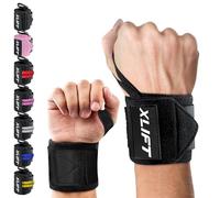 XLIFT 2 Muñequeras Gym - Muñequeras Crossfit - Accesorios Gym - Muñequera para Levantamiento de Pesas - Wrist Wraps - Muñequeras Deportivas para Hombres y Mujeres (Negro)