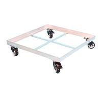 XLIHAWY Carrito para Plantas con Ruedas, Resistente, Rodante Metal Bandeja con Soporte Interior/Exterior Cuadrado Carrito para Plantas con Ruedas Bloqueables(80x80x15cm)