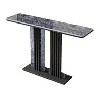 XLIHAWY Consola Moderna, 39''/47''/59'' Piedra Sinterizada Estrecha Larga Recibidor Mesa Auxiliar para Sofá, Mesa Decorativa con Base Metal(G,120x30x80cm)
