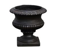 XLIHAWY Pedestal Escultórico para Exteriores, Soporte para Plantas con Forma Columna, Acabado En Piedra Antigua Pilar Romano para Entrada Porche Jardín(Black,18x18x31cm)