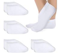 XLIUAX 6 pares de calcetines hidratantes para pies secos, calcetines de algodón con loción para la noche, calcetines blancos que mejoran la humedad, calcetines suaves absorbentes de spa para mujeres y