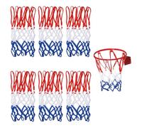 XLIUAX 6 piezas de red de repuesto para baloncesto, red profesional de baloncesto, canasta de baloncesto para 8 trabillas, red pequeña para canasta de baloncesto, zonas de juego escolares, al aire