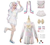 XLJLKJDS Anime Kangel Cosplay Disfraz Peluca para Mujer Juego Streamer Lluvia Personaje Needy Girl Sobredosis Traje Traje Kawaii JK Falda Uniforme Vestido Conjunto Completo Halloween Carnaval