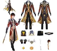 XLJLKJDS Juego Genshin Impact Disfraces de Cosplay Papel Zhongli Trajes de Uniforme de Cosplay con Peluca Conjunto Completo Fiesta de Carnaval de Halloween Disfraces