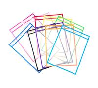 XLKJ 10 Pcs Bolsillos Reutilizable de Borrado en Seco, Sobres para Archivo Papel de Uso Escolar para Uso en La Escuela o Trabajo