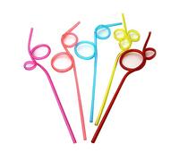 XLKJ 10 Pcs Pajitas de Bebida, Pajitas Multicolor de Plástico de Fiesta, Sin BPA