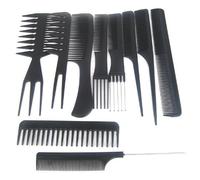 XLKJ 10 Piezas Peines Cabello Peluqueria Profesional, Set de Peines, Peines Profesionales de Barberos, Peine de Salón Antiestático, Peine de Fibra Resistente al Calor para Hombres Mujeres
