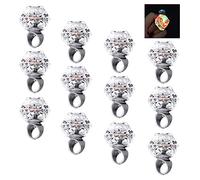XLKJ 12 PCS Anillos Diamantes Luminosos LED Luces Juguetes Anillos de Dedos Brillantes para Fiestas Cumpleaños Boda Decoración.