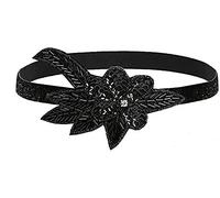 XLKJ 1920 Diadema de Flor, Diadema de Cuentas para Mujer de los Años 20 Banda de Pluma Disfraz Gatsby Accesorio (Estilo de Flor)