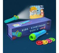 XLKJ 2 en 1 Proyector para niños, Proyección Antorcha para Linterna, Linternas Proyector de 4 Cuentos Infantiles para Niños, Baby Bedtime Educativo Baby Bedtime Story Toys