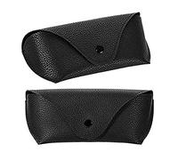 XLKJ 2 Pcs PU Cuero Suaves Viaje Estuche para Gafas, Estuche para Gafas de Sol para Hombres, Funda Portátil de Cuero para Gafas