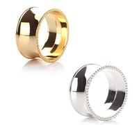 XLKJ 2 Pcs Servilleteros de Acero Inoxidable, Servilleta Anillos Delicado, Hebilla de Servilleta, Anillos de Servilleta Dorados Decoración de Metal para Mesa de Comedor