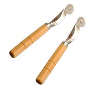 XLKJ 2 Piezas Rueda de Costura con Mango de Madera, Rueda de Trazado, Herramienta de Corte de Marcador de Puntada de Rueda de Costura Artesanal